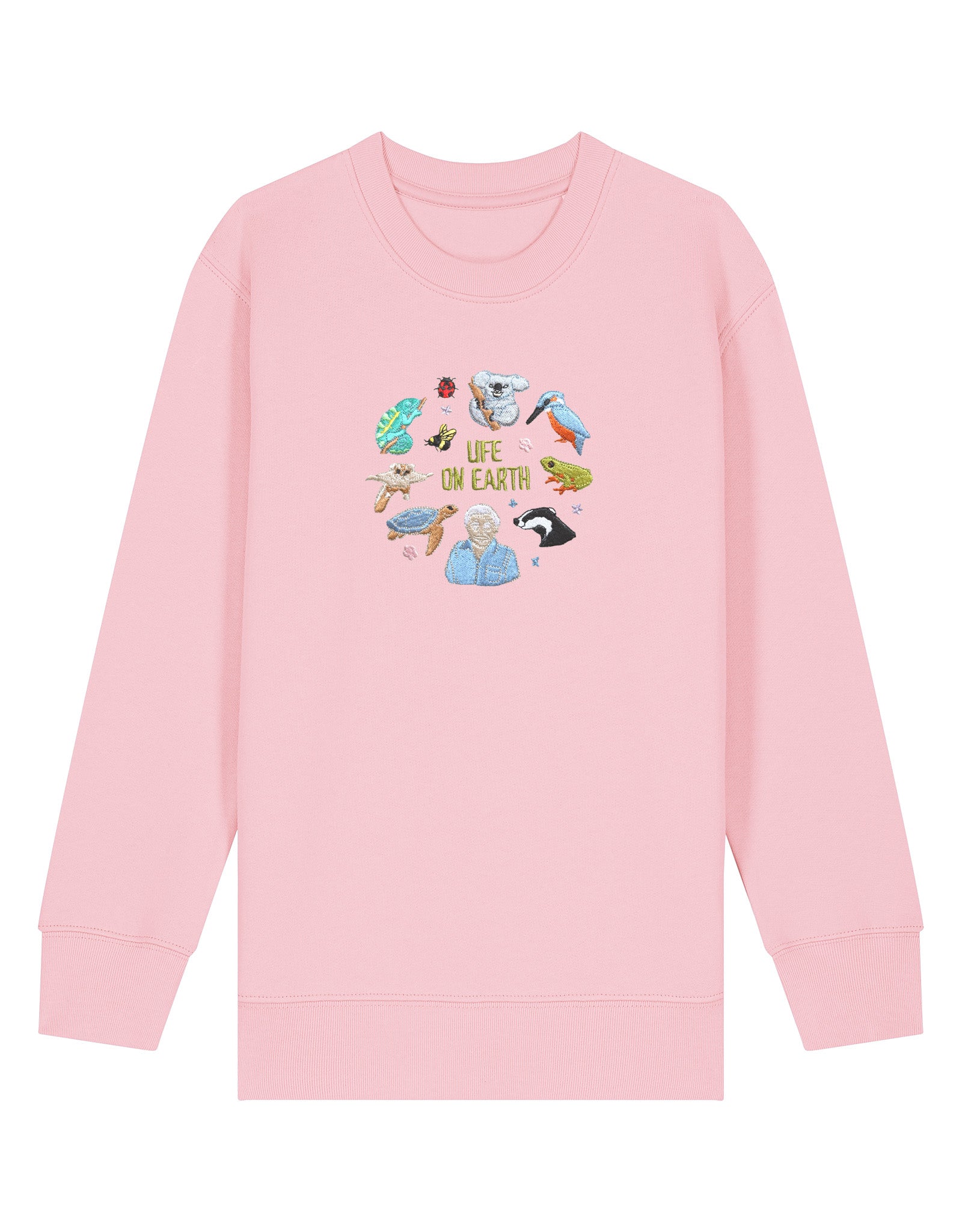 Life On Earth Embroidered Organic Cotton Childrens Sweatshirt