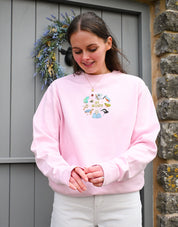 Life On Earth Embroidered Organic Cotton Sweatshirt