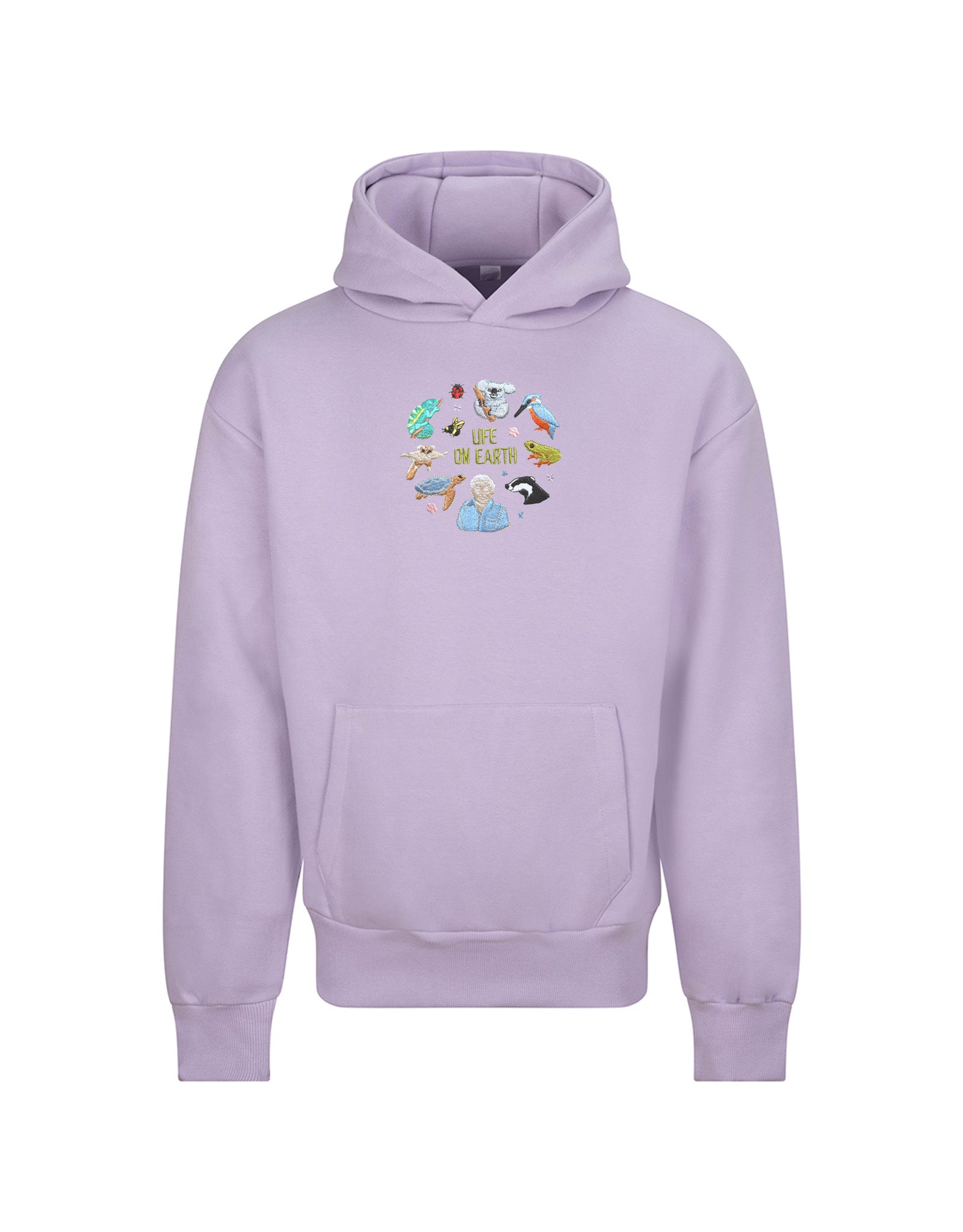 Life On Earth Embroidered Heavyweight Cotton Hoodie