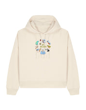 Life On Earth Embroidered Boxy Organic Cotton Hoodie