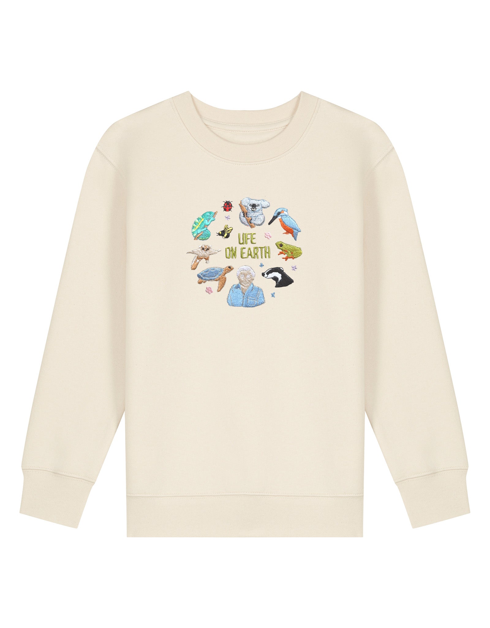 Life On Earth Embroidered Organic Cotton Childrens Sweatshirt