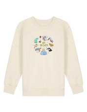 Life On Earth Embroidered Organic Cotton Childrens Sweatshirt