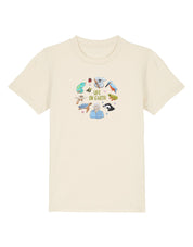 Life On Earth Embroidered Organic Cotton Childrens T-Shirt