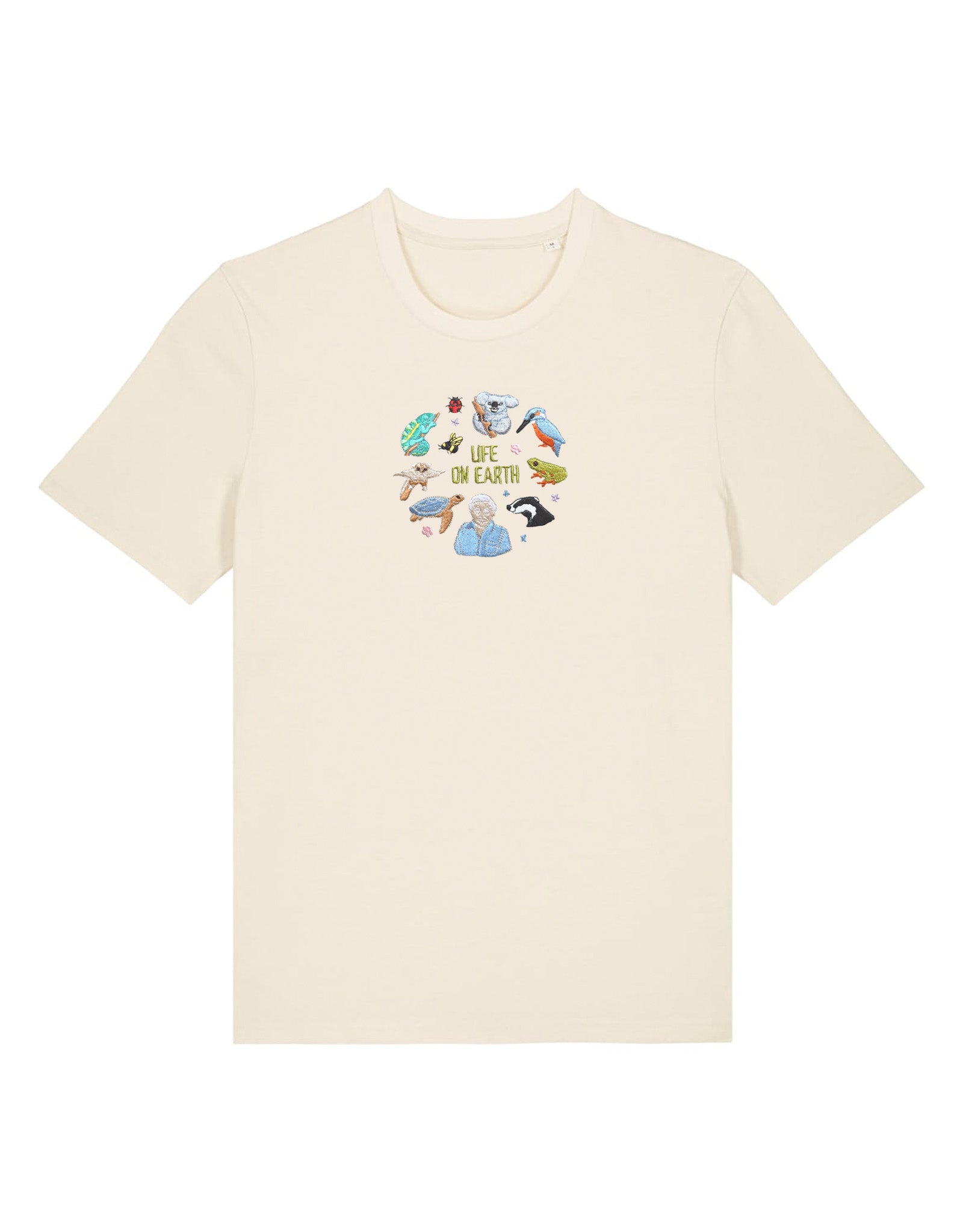 Life On Earth Embroidered Organic Cotton T-Shirt