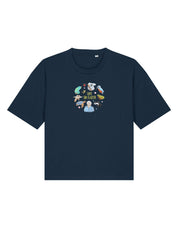 Life On Earth Embroidered Boxy Organic Cotton Tee
