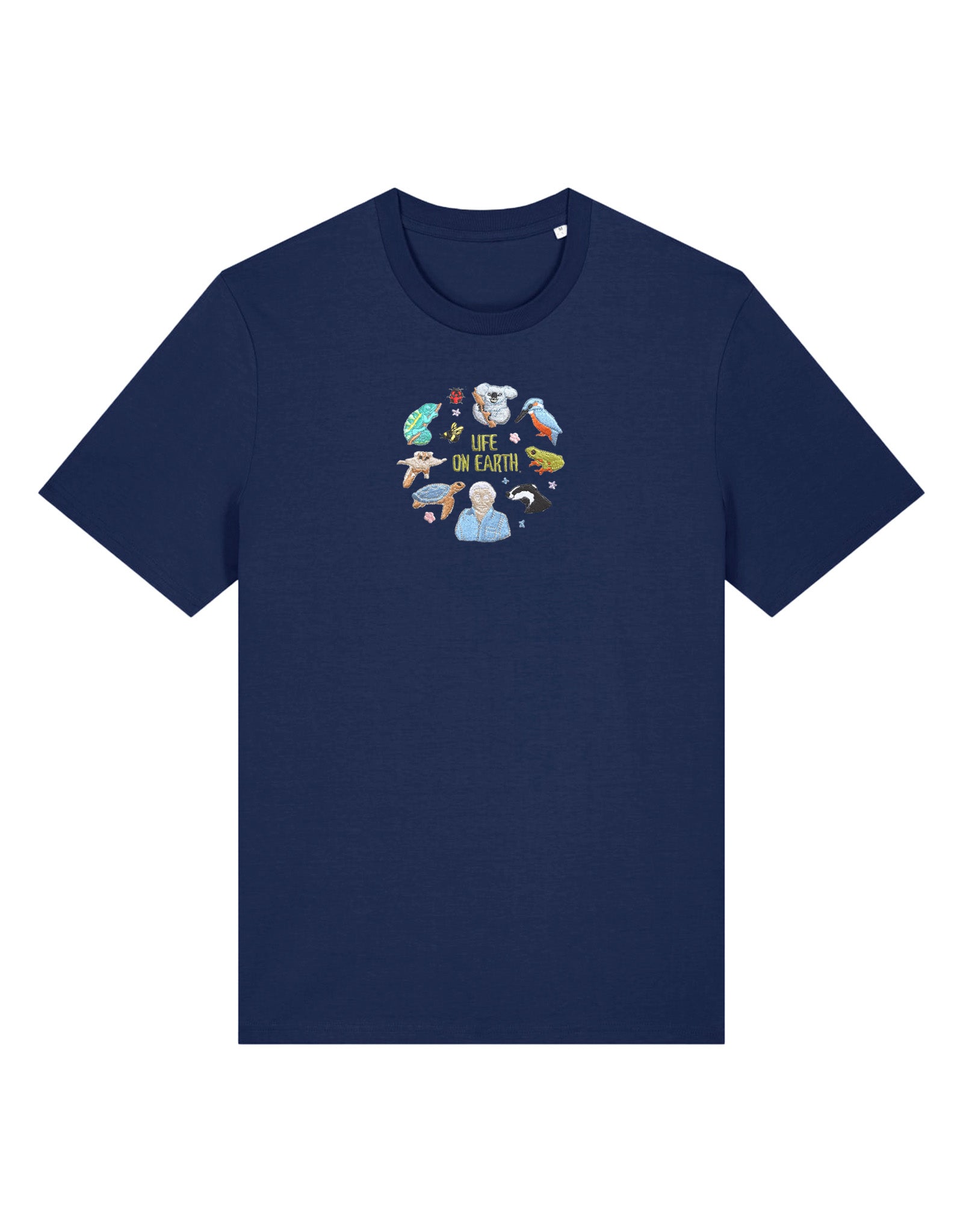 Life On Earth Embroidered Organic Cotton T-Shirt