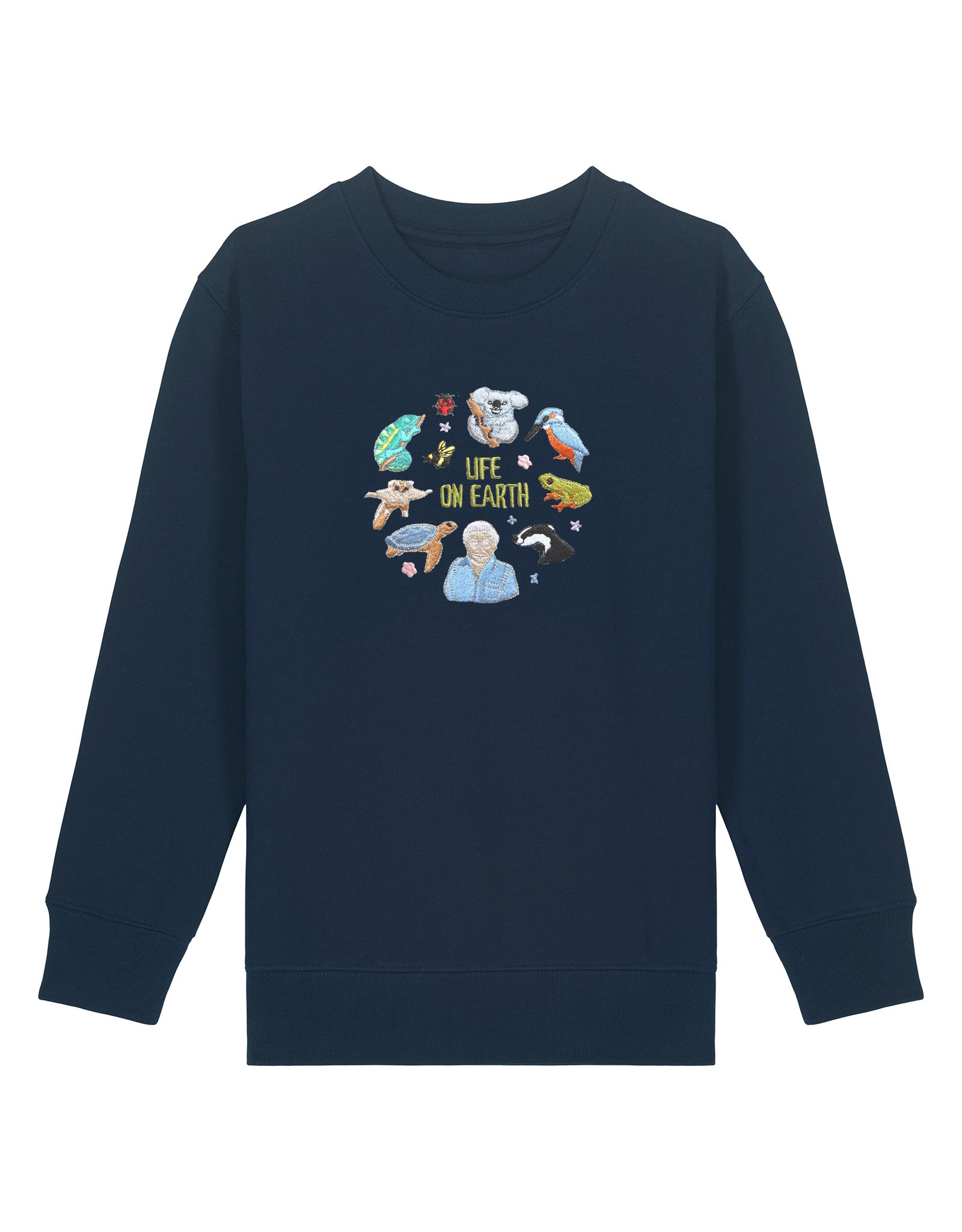 Life On Earth Embroidered Organic Cotton Childrens Sweatshirt