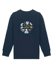 Life On Earth Embroidered Organic Cotton Childrens Sweatshirt