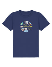 Life On Earth Embroidered Organic Cotton Childrens T-Shirt