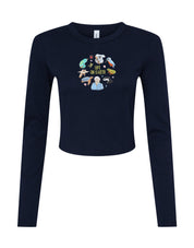 Life On Earth Embroidered Micro Rib Long Sleeved Tee