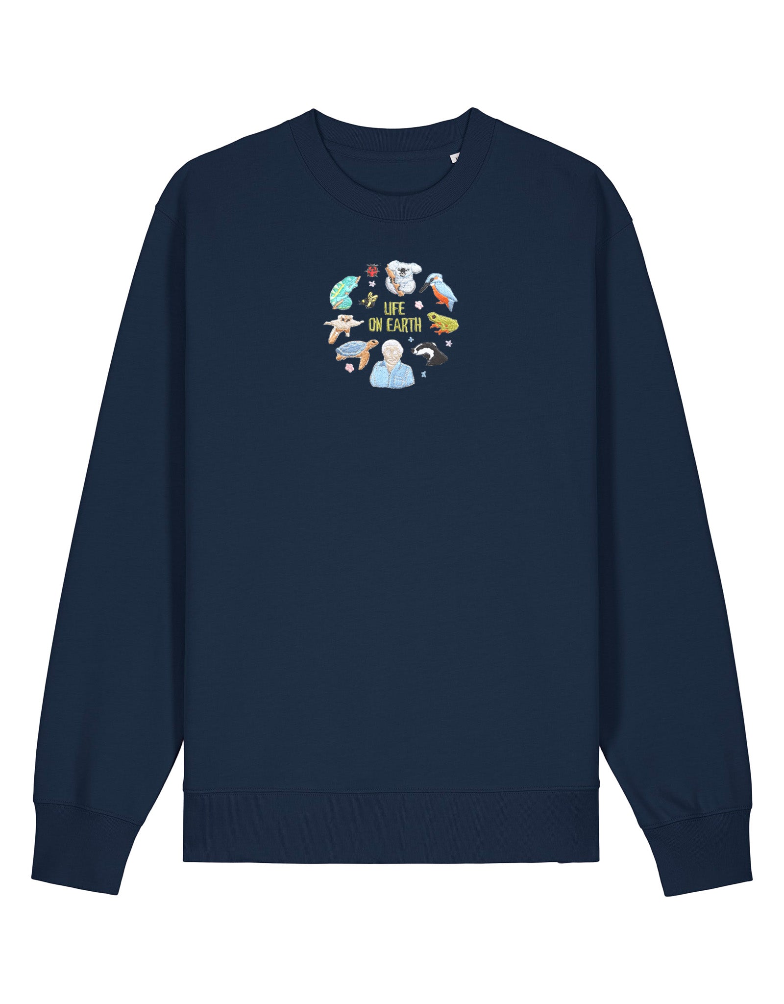 Life On Earth Embroidered Organic Cotton Sweatshirt
