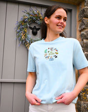Life On Earth Embroidered Organic Cotton T-Shirt