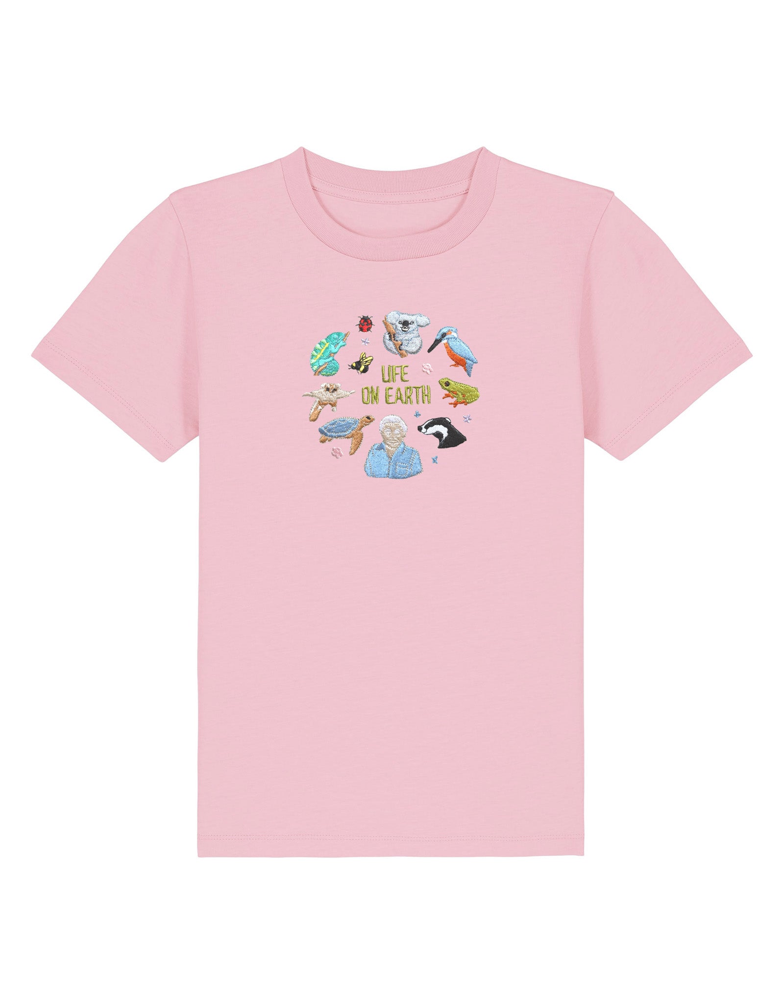Life On Earth Embroidered Organic Cotton Childrens T-Shirt
