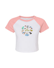 Life On Earth Embroidered Micro Rib Raglan Baby Tee