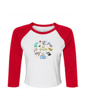 Life On Earth Embroidered Micro Rib 3/4 Sleeve Tee