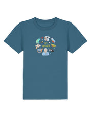 Life On Earth Embroidered Organic Cotton Childrens T-Shirt