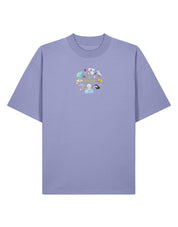 Life On Earth Embroidered Oversized Organic Cotton Tee