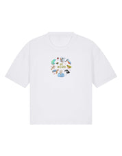 Life On Earth Embroidered Boxy Organic Cotton Tee