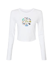 Life On Earth Embroidered Micro Rib Long Sleeved Tee