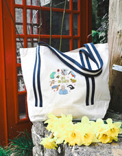Life On Earth Embroidered Boat Bag