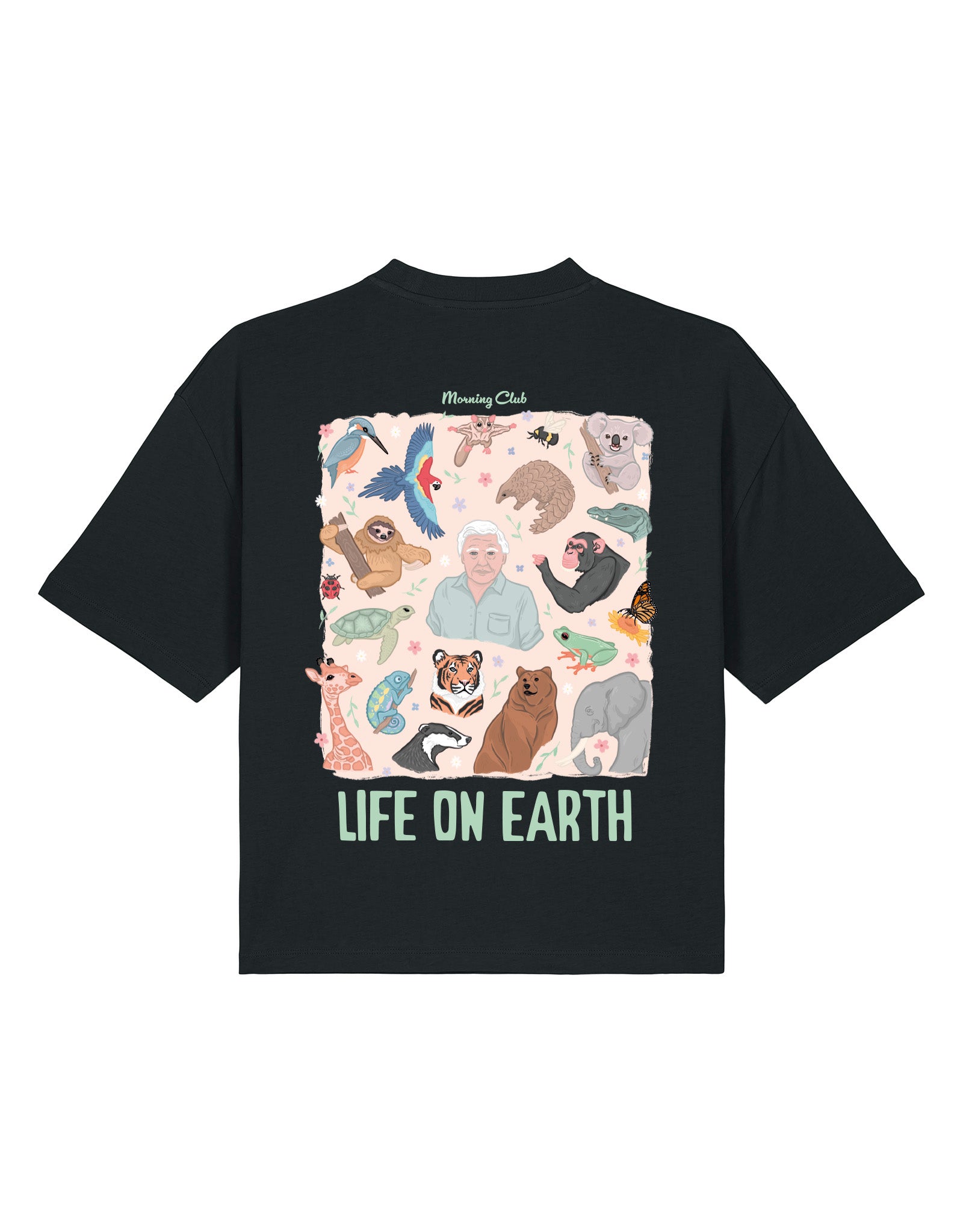 Life On Earth Printed Boxy Organic Cotton Tee