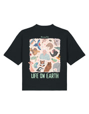Life On Earth Printed Boxy Organic Cotton Tee