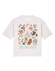Life On Earth Printed Boxy Organic Cotton Tee