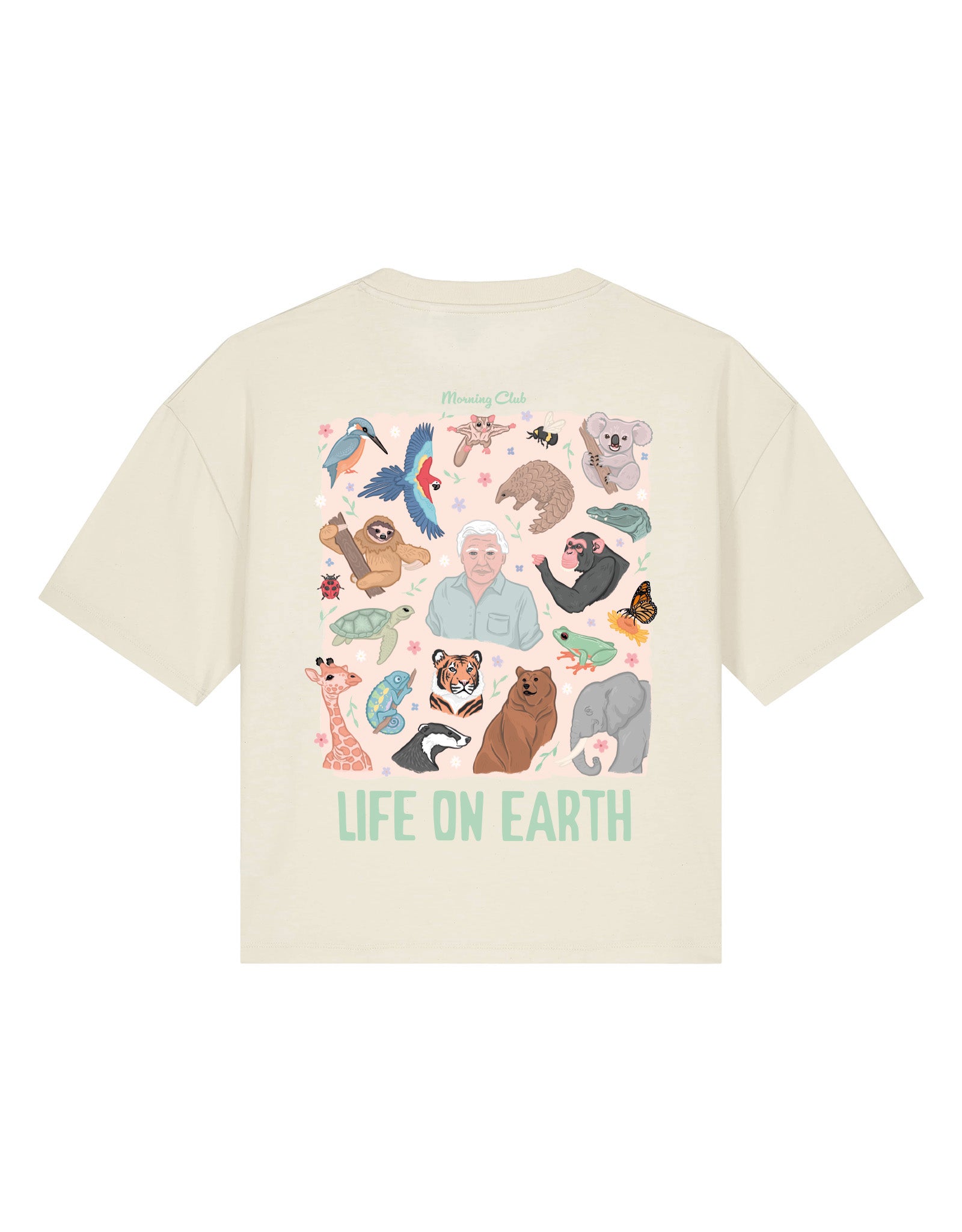 Life On Earth Printed Boxy Organic Cotton Tee