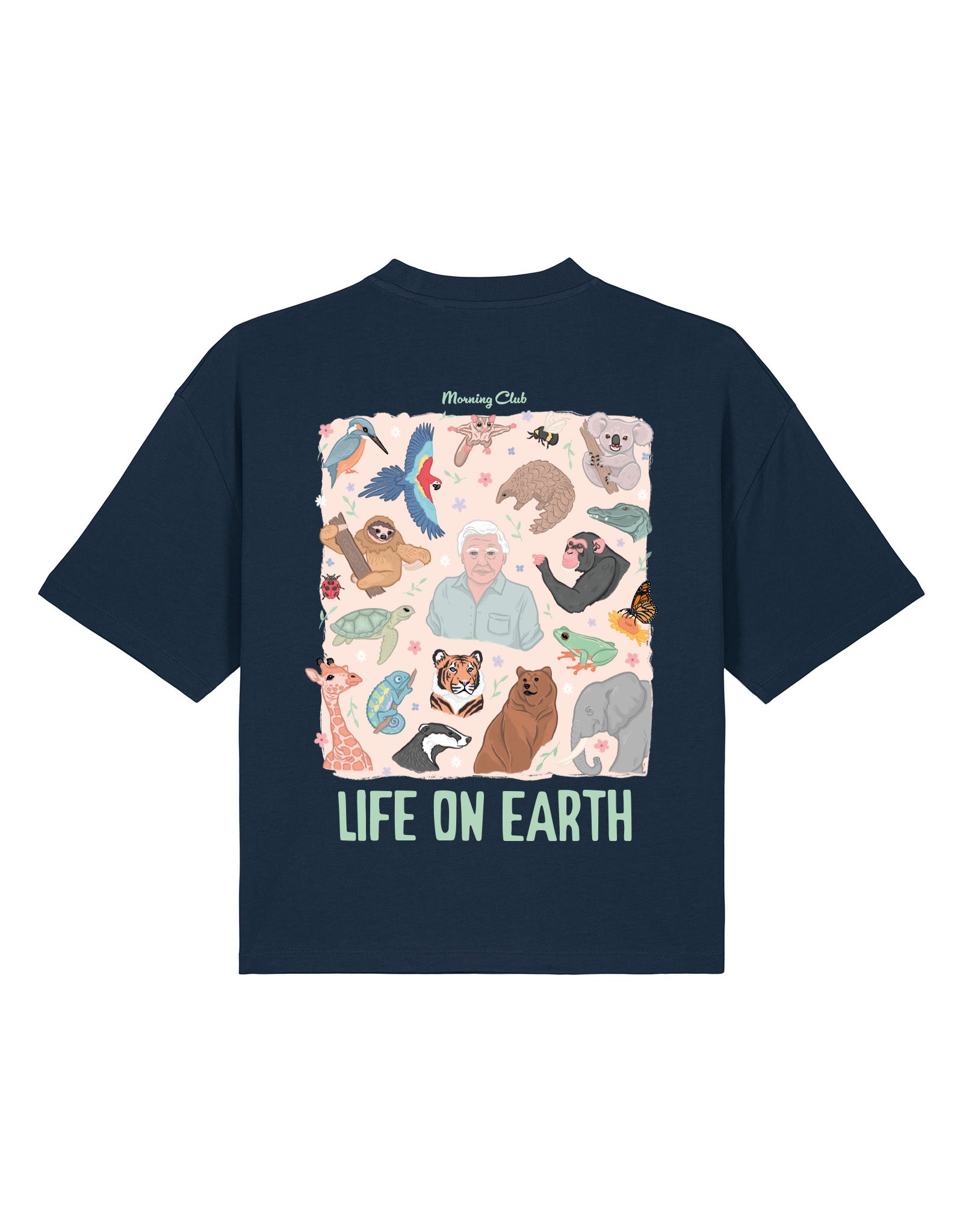 Life On Earth Printed Boxy Organic Cotton Tee