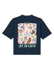 Life On Earth Printed Boxy Organic Cotton Tee