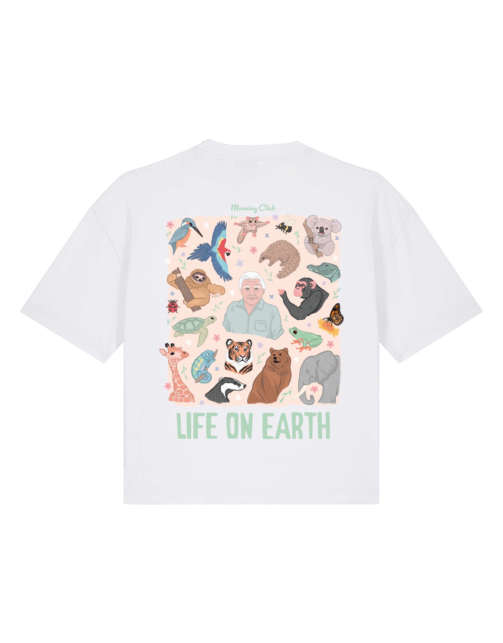 Life On Earth Printed Boxy Organic Cotton Tee