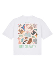 Life On Earth Printed Boxy Organic Cotton Tee