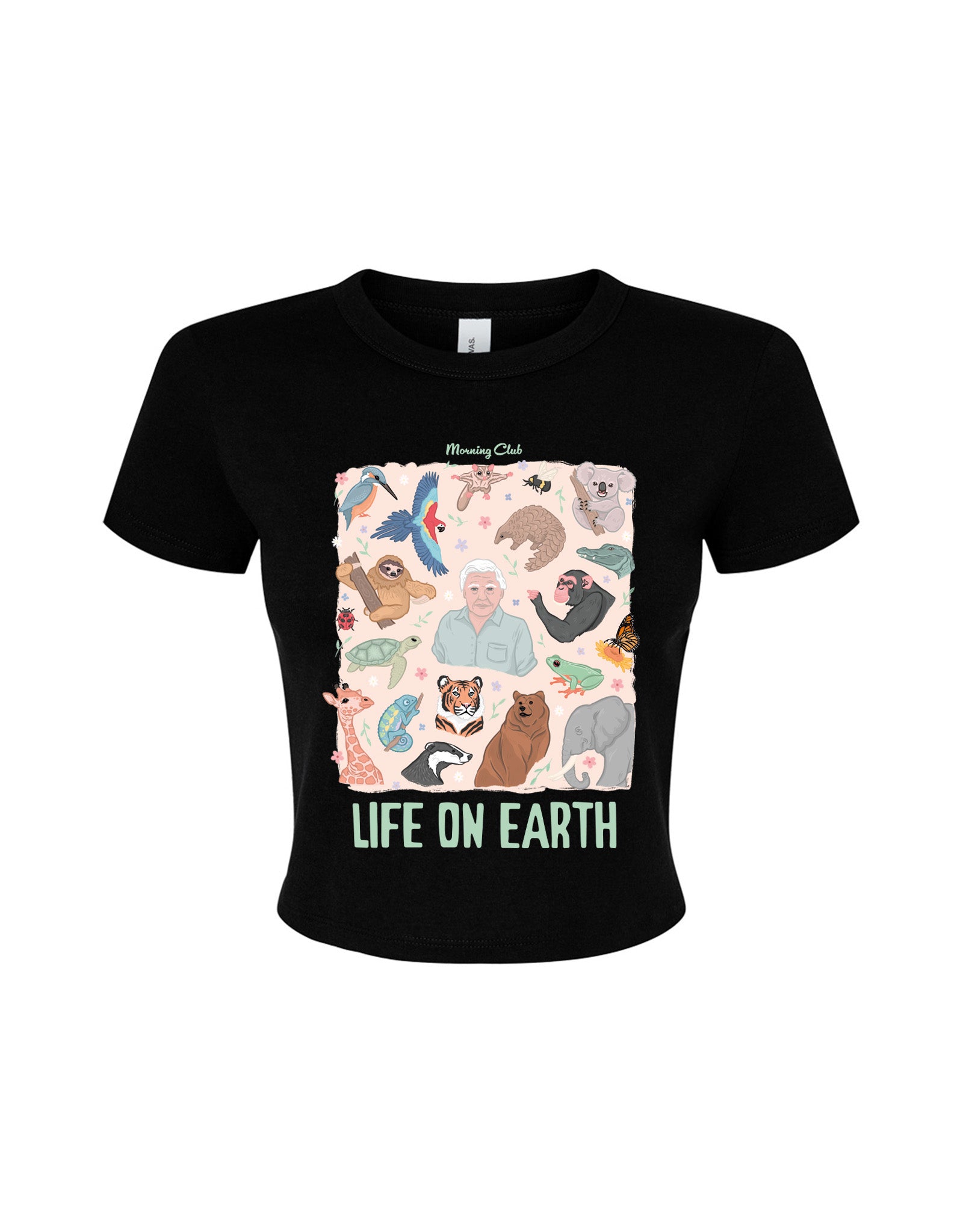 Life On Earth Printed Micro Rib Baby Tee