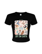 Life On Earth Printed Micro Rib Baby Tee