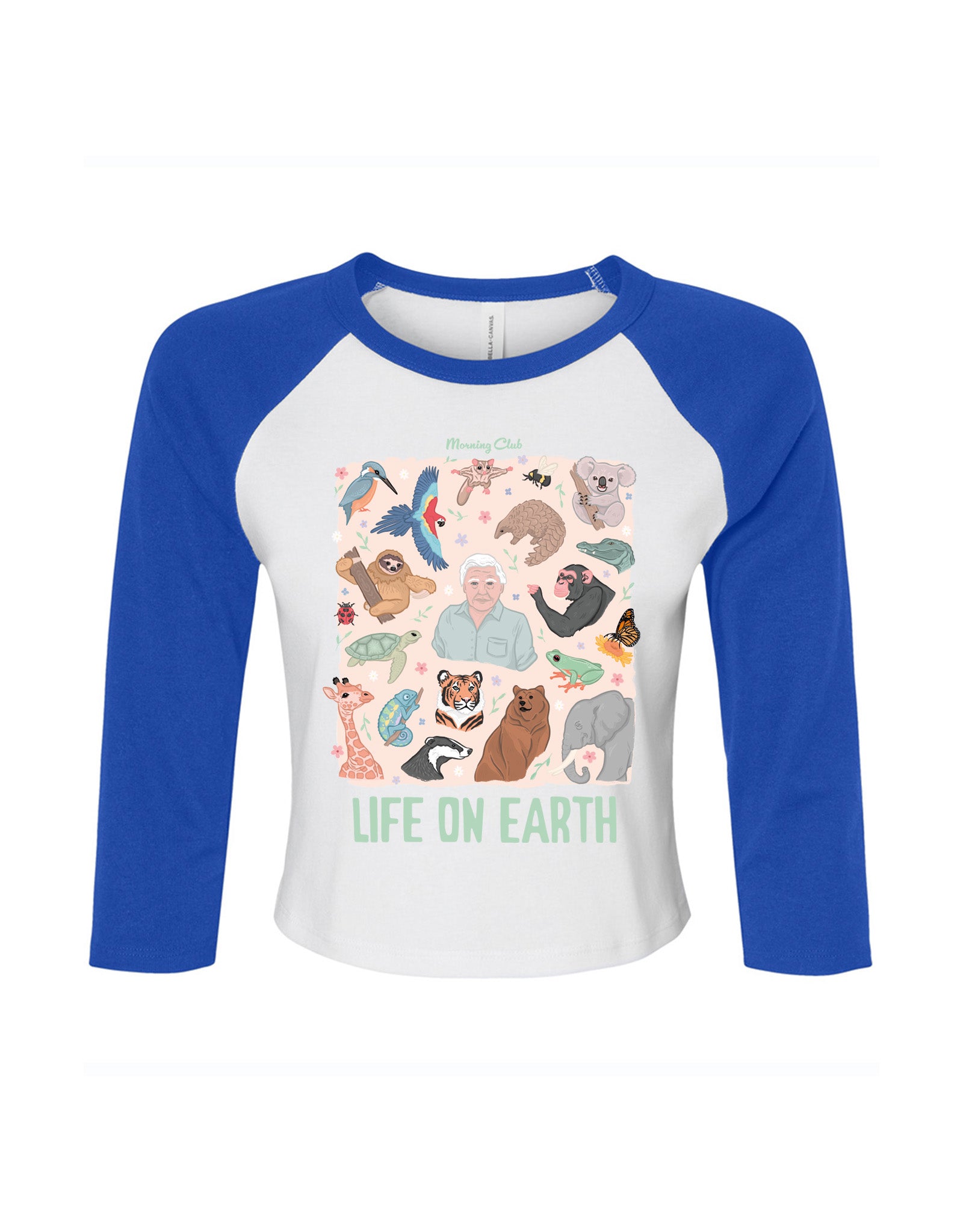 Life On Earth Printed Micro Rib 3/4 Sleeve Tee