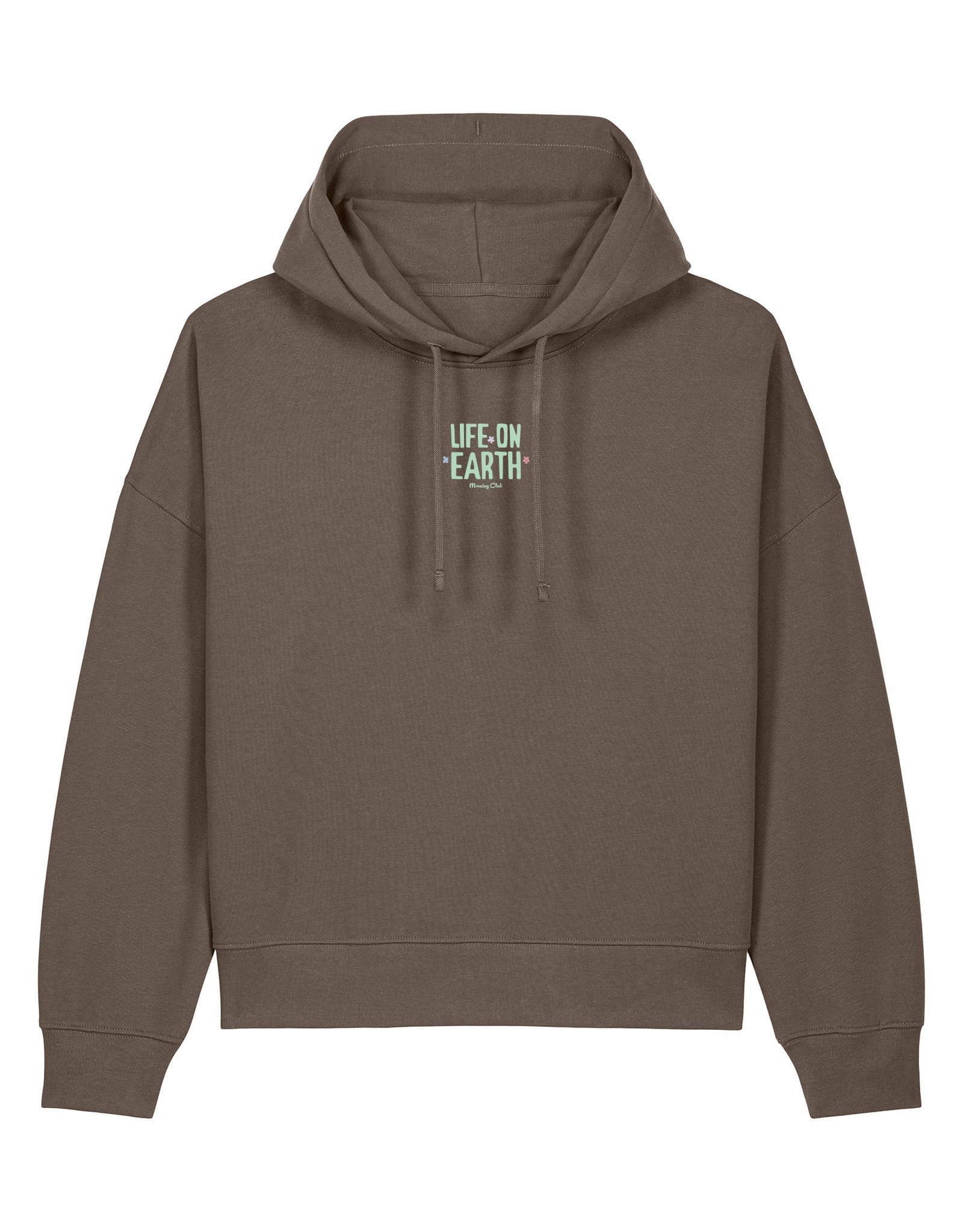 Life On Earth Printed Boxy Organic Cotton Hoodie