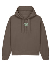Life On Earth Printed Boxy Organic Cotton Hoodie