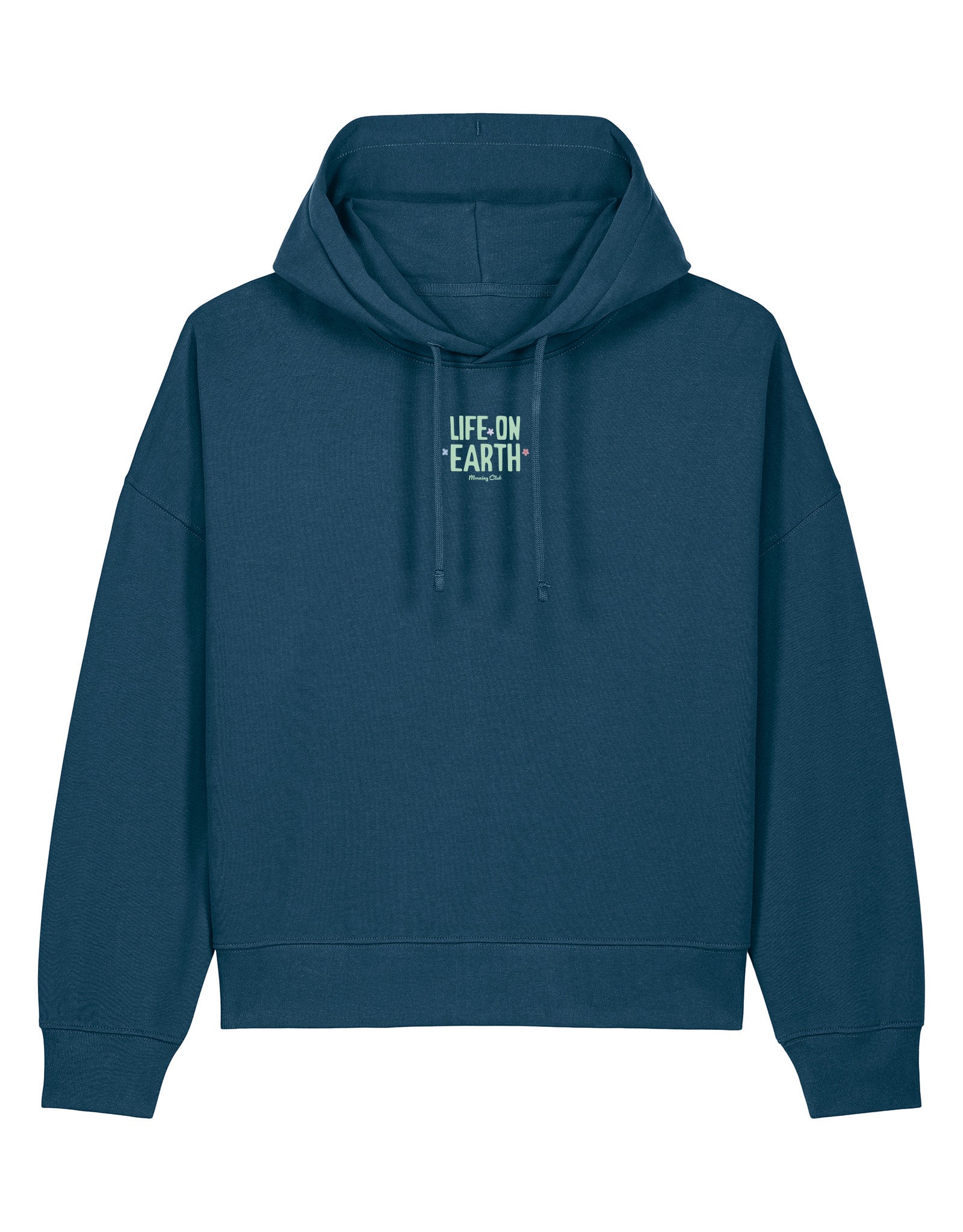 Life On Earth Printed Boxy Organic Cotton Hoodie