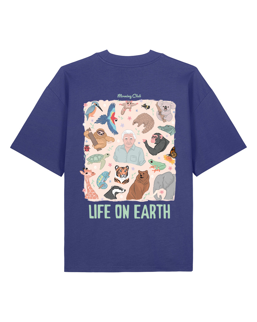 Life On Earth Printed Oversized Organic Cotton Tee