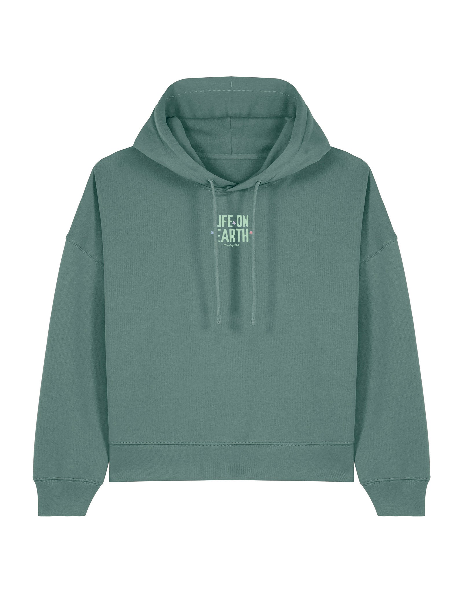 Life On Earth Printed Boxy Organic Cotton Hoodie