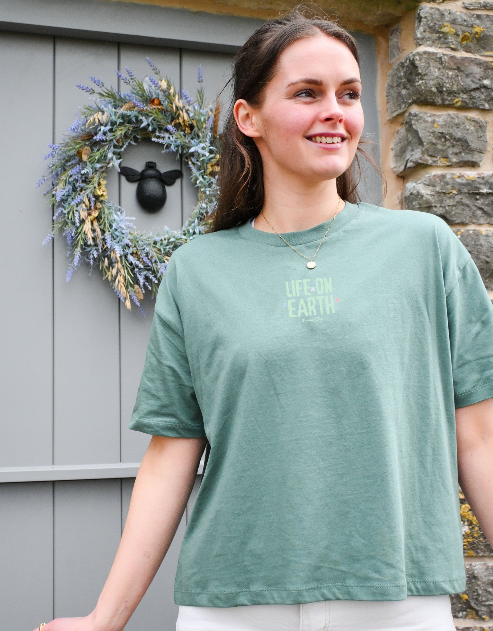 Life On Earth Printed Boxy Organic Cotton Tee