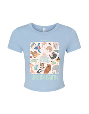 Life On Earth Printed Micro Rib Baby Tee
