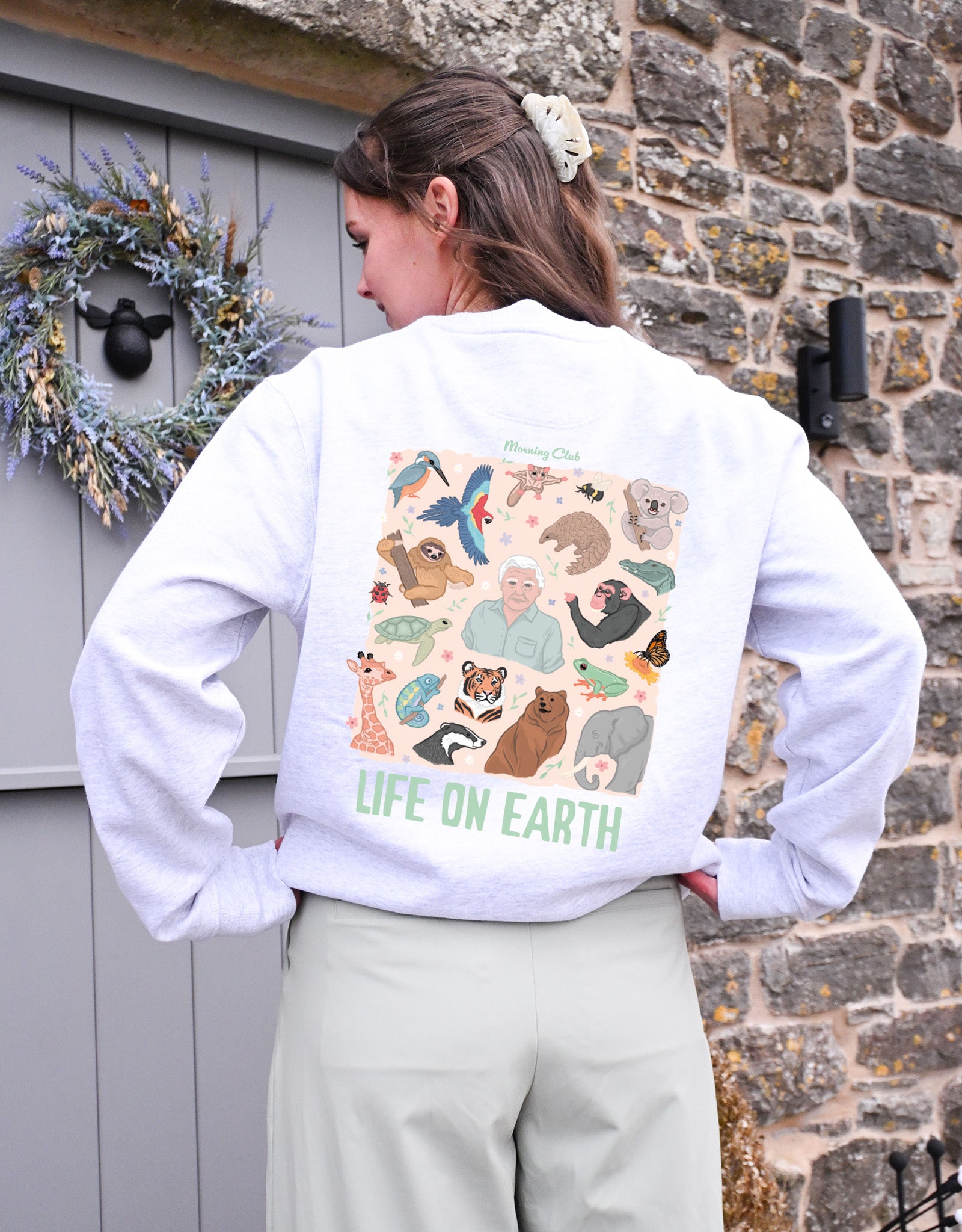 Life On Earth Printed Organic Cotton Sweatshirt