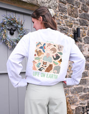 Life On Earth Printed Organic Cotton Sweatshirt