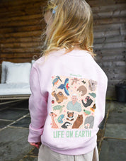 Life On Earth Printed Organic Cotton Childrens Sweatshirt