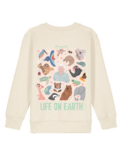 Life On Earth Printed Organic Cotton Childrens Sweatshirt