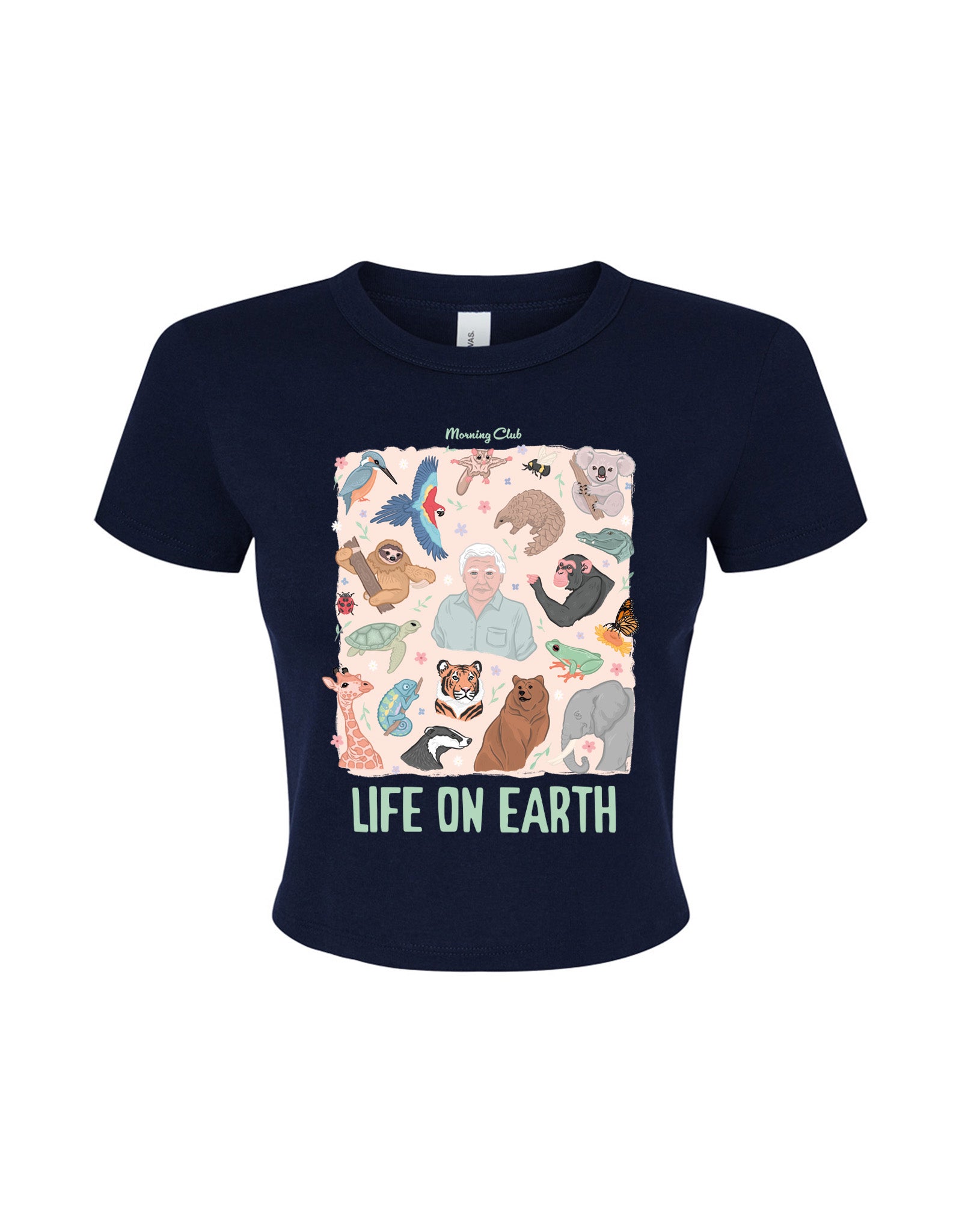 Life On Earth Printed Micro Rib Baby Tee