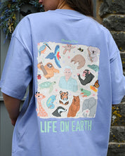 Life On Earth Printed Oversized Organic Cotton Tee