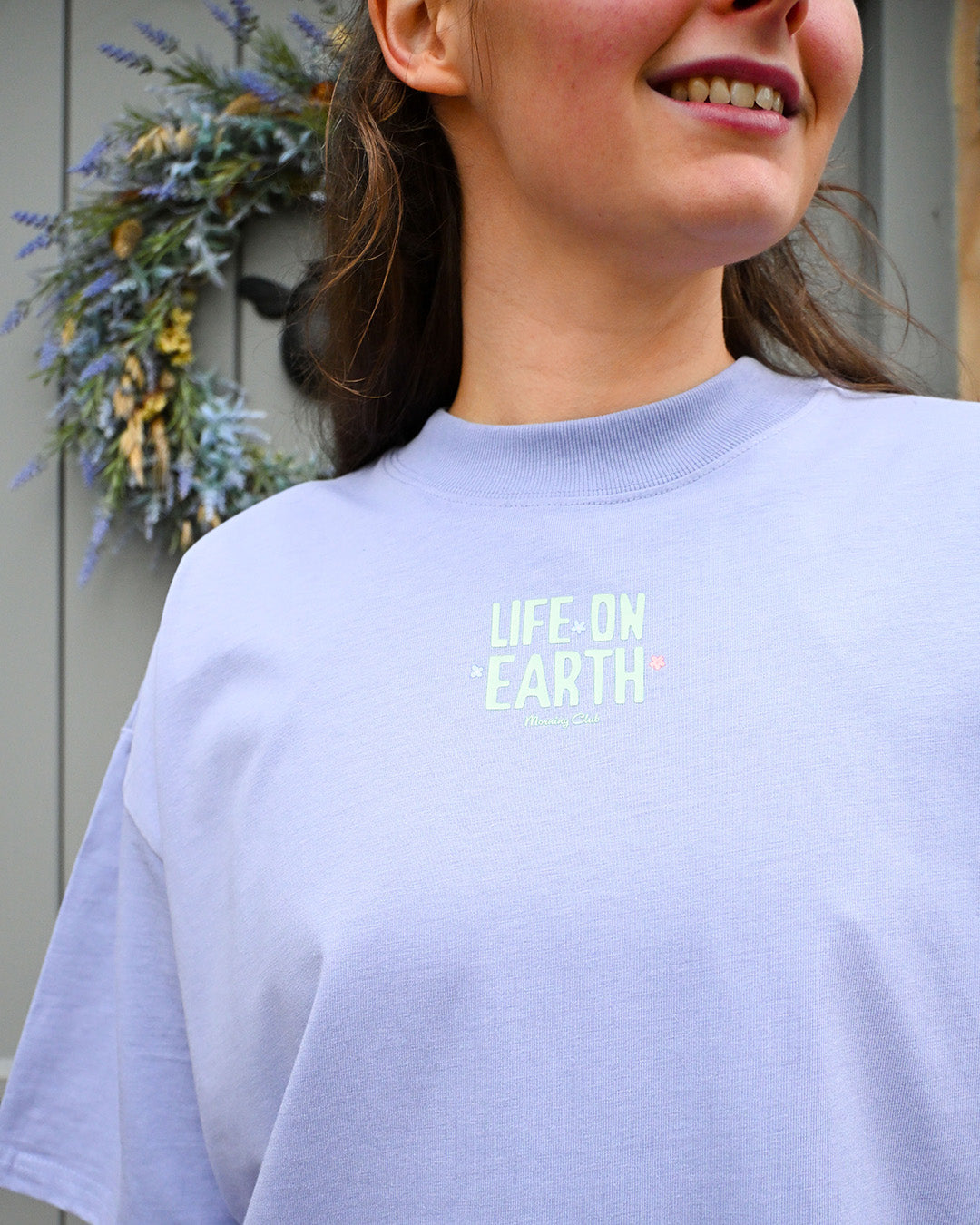 Life On Earth Printed Oversized Organic Cotton Tee