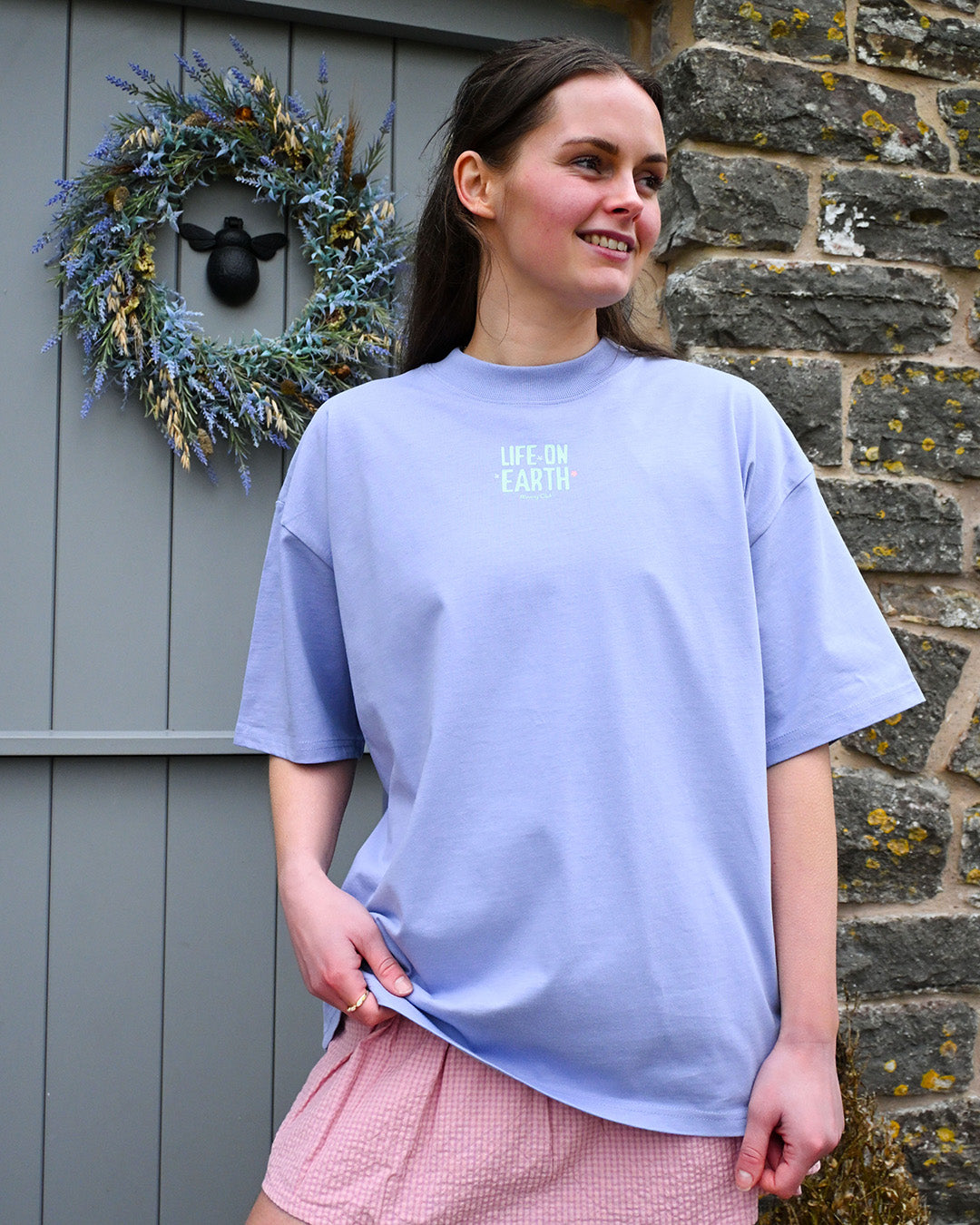 Life On Earth Printed Oversized Organic Cotton Tee